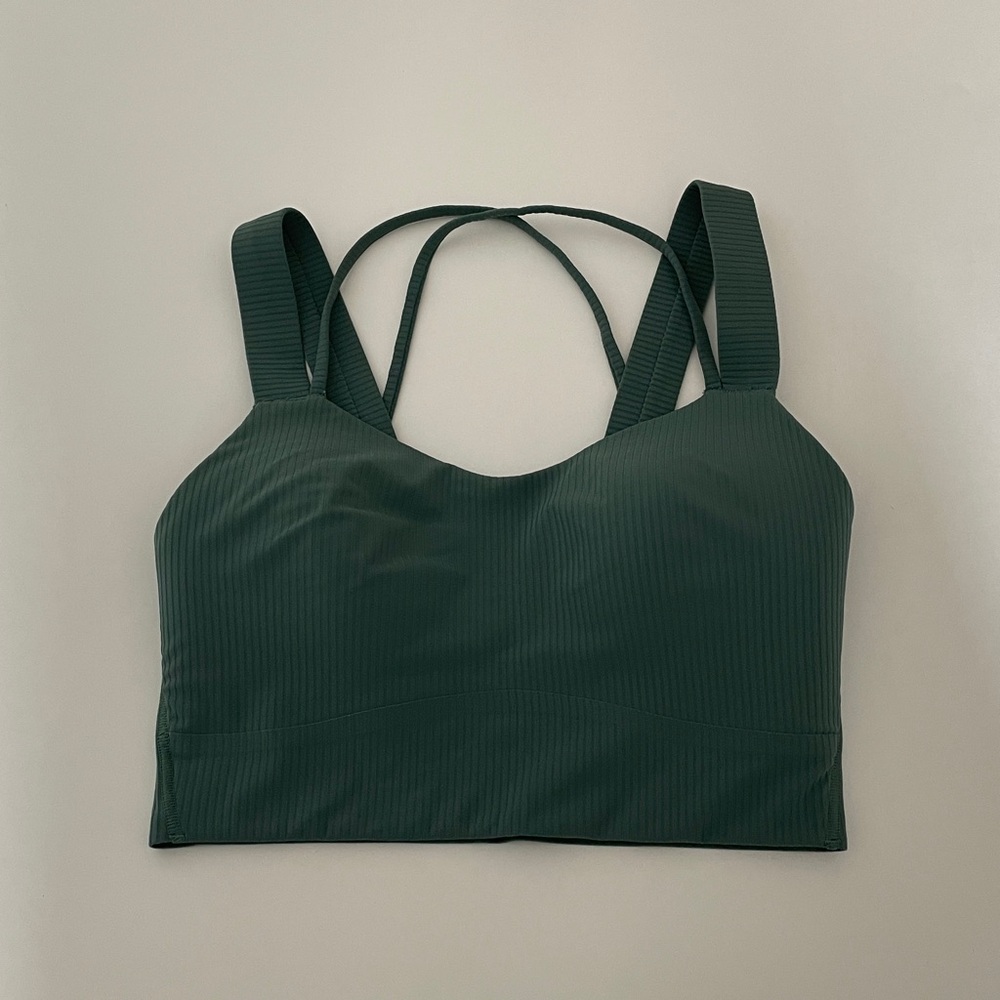 Lululemon Like A Cloud Sports Bra Ribbed Green Size 2 - Picture 5 of 16